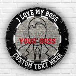 Ik hou van mijn baas in dartboard voor plezier in  dartbord<br><div class="desc">Het Dartboard Fun Game "I Love My Boss" (Ik hou van mijn baas) is een speelse en entertainmentaire manier om stress en spanning op de werkplek te verlichten. Dit dartboard is ontworpen om een humoristische en lichtvaardige manier te zijn om alle frustraties of uitdagingen uit te drukken die zich in...</div>