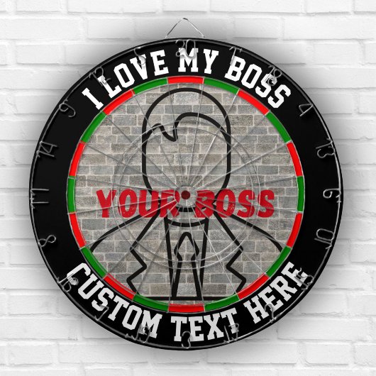 Ik hou van mijn baas in dartboard voor plezier in  dartbord