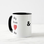 Ik hou van mijn baas Mijn baas houdt van me - Fun Mok (Voorkant links)