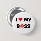 Ik hou van mijn baas ronde button 5,7 cm (Voorkant /achterkant)