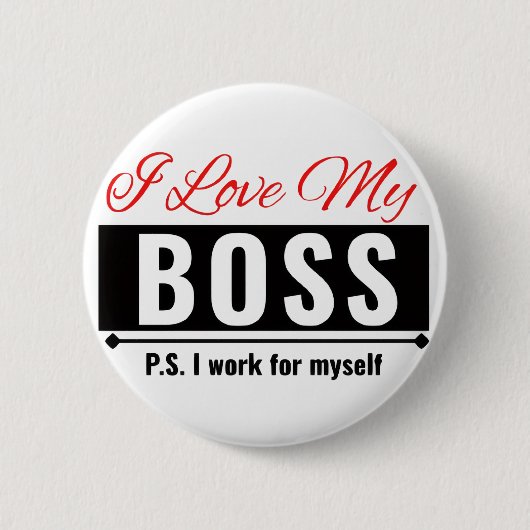 Ik hou van mijn baas ronde button 5,7 cm (Voorkant)