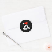 Ik hou van mijn baas ronde sticker (Envelop)