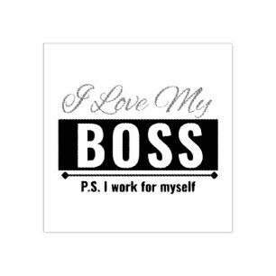 Ik hou van mijn baas rubberstempel