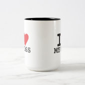 Ik hou van mijn baas tweekleurige koffiemok (Center)