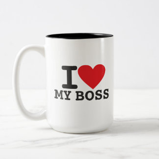 Ik hou van mijn baas tweekleurige koffiemok