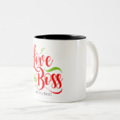 Ik hou van mijn baas tweekleurige koffiemok (Voorkant rechts)