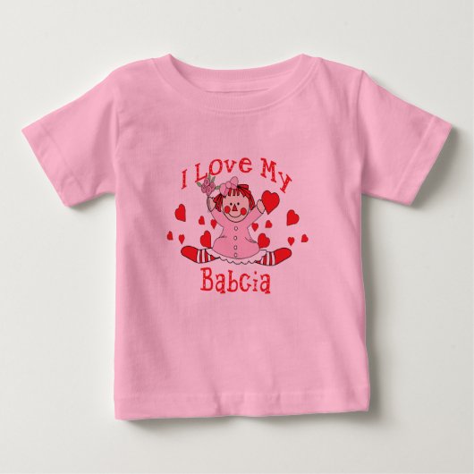 Ik hou van mijn Babcia Rag Doll & Hearts (Voorkant)