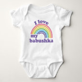 Ik hou van mijn Babushka - Cute Rainbow Romper (Voorkant)