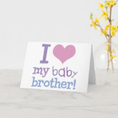 Ik hou van mijn Baby broer Kaart (Gele Bloem)