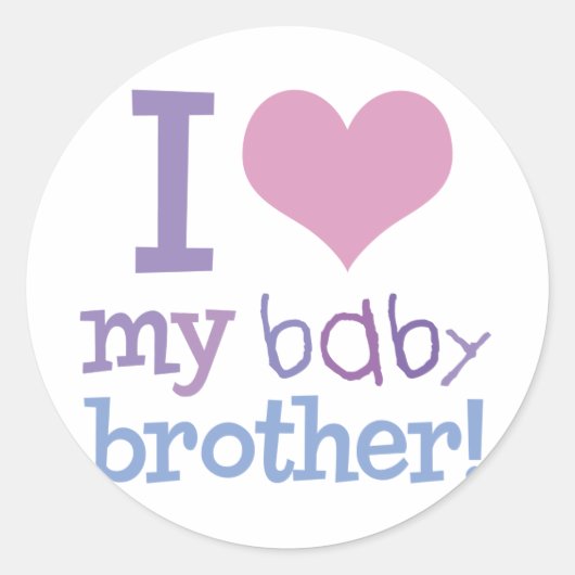 Ik hou van mijn Baby broer Ronde Sticker (Voorkant)