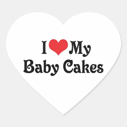 Ik hou van mijn baby cakes hart sticker (Voorkant)