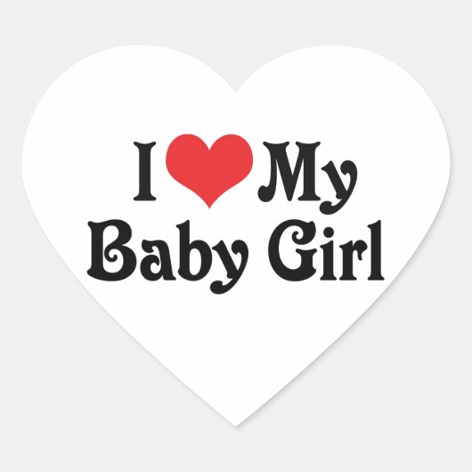 Ik hou van mijn baby Girl Hart Sticker (Voorkant)