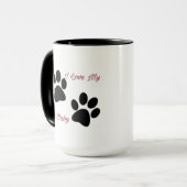 Ik hou van Mijn Baby mok met hondenpoten (Voorkant links)