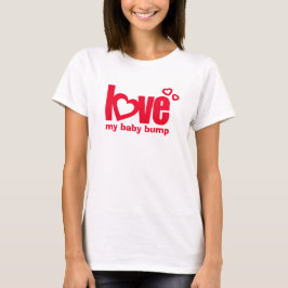 Ik hou van mijn baby rode hartkraam t-shirt