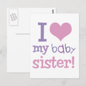 Ik hou van mijn Baby Zusje Kinder T-Hemden en Gift Briefkaart (Voorkant / Achterkant)