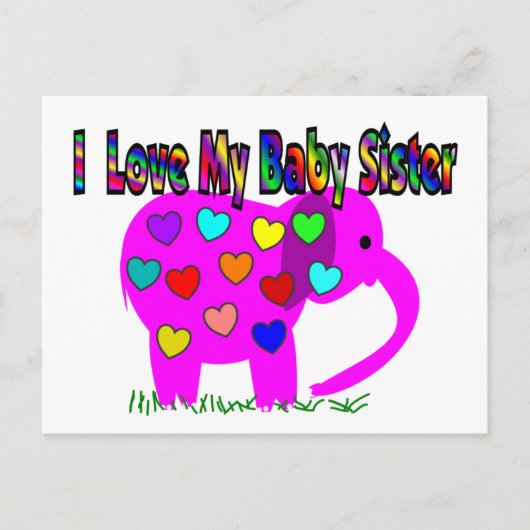 Ik hou van mijn Baby zuster Briefkaart (Voorkant)