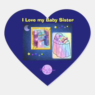 Ik hou van mijn Baby zuster Heart Sticker