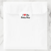 Ik hou van mijn babyjongen hart sticker (Tas)