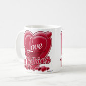 Ik hou van mijn baby's rood - hart koffiemok (Voorkant links)