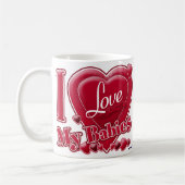 Ik hou van mijn baby's rood - hart koffiemok (Links)