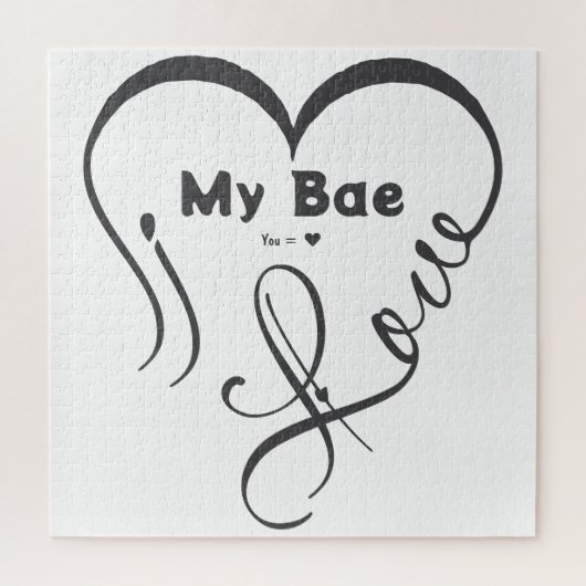 Ik hou van mijn Bae • Jij = ♥ Legpuzzel (Verticaal)