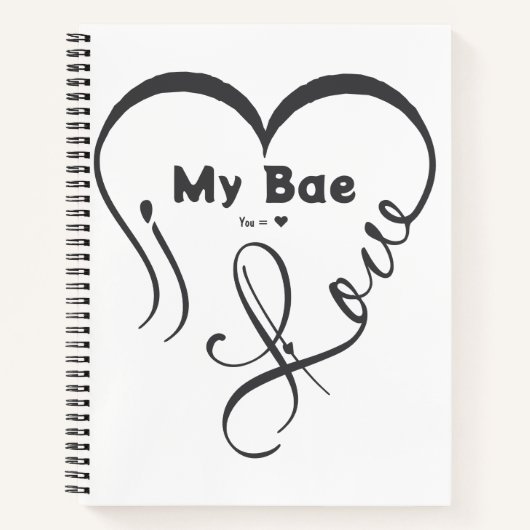 Ik hou van mijn Bae • Jij = ♥ Notitieboek (Voorkant)
