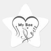 Ik hou van mijn Bae • Jij = ♥ Ster Sticker (Voorkant)