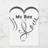 Ik hou van mijn Bae • Jij = ♥ Voedselcontainer Etiket (Enkel label)