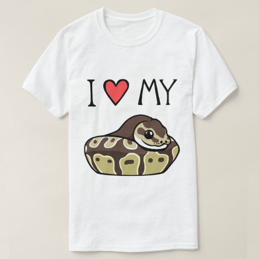 Ik hou van mijn bal Python Cute Funny Mannen T-Shi T-shirt (Design voorkant)