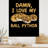Ik hou van mijn bal Python Poster (Keuken)