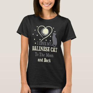 Ik hou van mijn Balinese kat O Moon Cat Kitten T-shirt