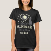 Ik hou van mijn Balinese kat op Moon Cat Kitten T-shirt (Voorkant)