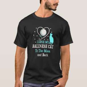 Ik hou van mijn Balinese kat tot maan kat Kitten T-shirt