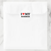Ik hou van mijn Barber Ronde Sticker (Tas)