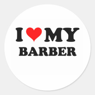 Ik hou van mijn Barber Ronde Sticker