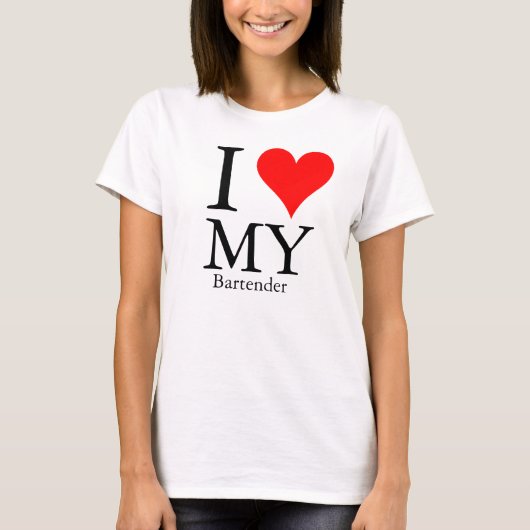 Ik hou van mijn Bartender T-shirt (Voorkant)