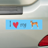 Ik hou van mijn Basenji Bumpersticker (Op auto)