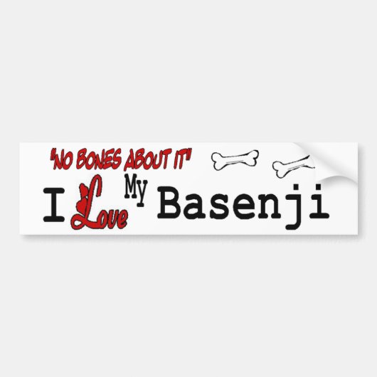 Ik hou van mijn Basenji Bumpersticker (Voorkant)