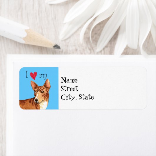 Ik hou van mijn Basenji Etiket (Insitu)