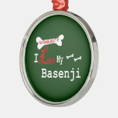 Ik hou van mijn Basenji Metalen Ornament (Links)