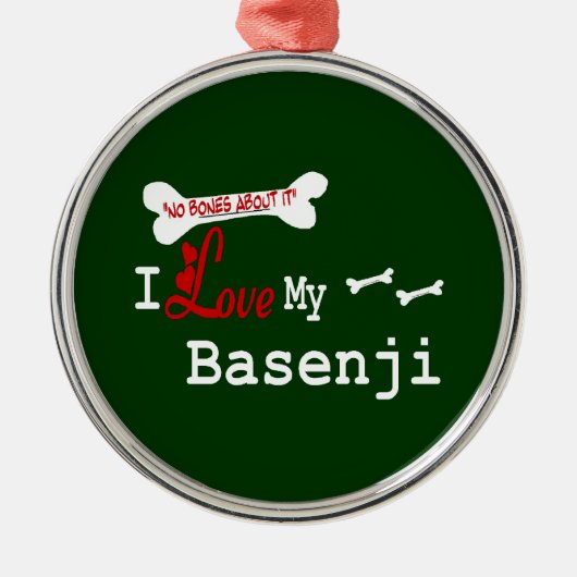 Ik hou van mijn Basenji Metalen Ornament (Voorkant)