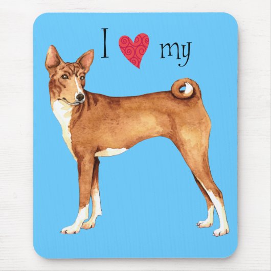 Ik hou van mijn Basenji Muismat (Voorkant)