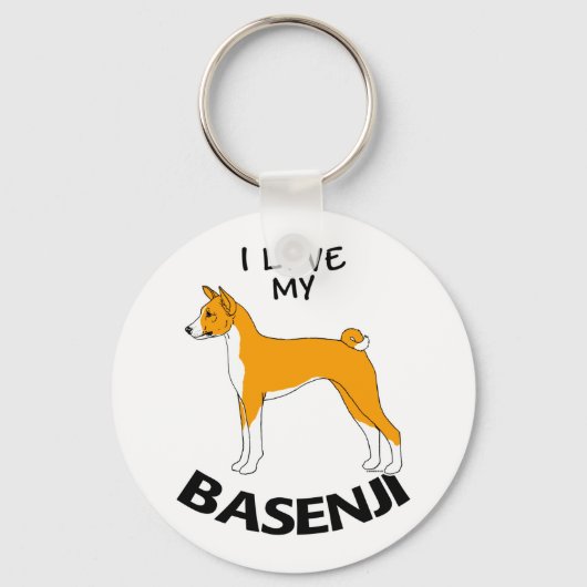 Ik hou van mijn Basenji Sleutelhanger (Voorkant)