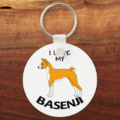 Ik hou van mijn Basenji Sleutelhanger (Voorkant)