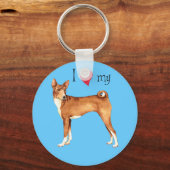 Ik hou van mijn Basenji Sleutelhanger (Voorkant)