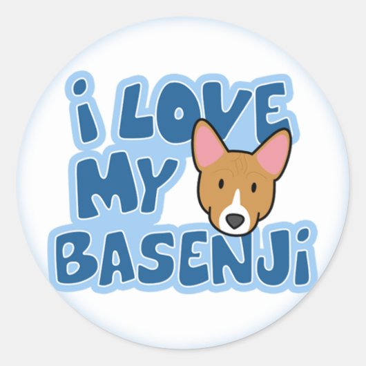 Ik hou van mijn Basenji-Stickers Ronde Sticker (Voorkant)