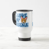 Ik hou van mijn Basenji Travel Mug Reisbeker (Voorkant links)