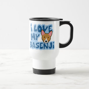 Ik hou van mijn Basenji Travel Mug Reisbeker