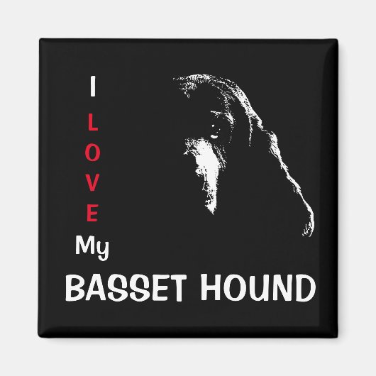 Ik hou van mijn Basset Hond Magneet (Voorkant)