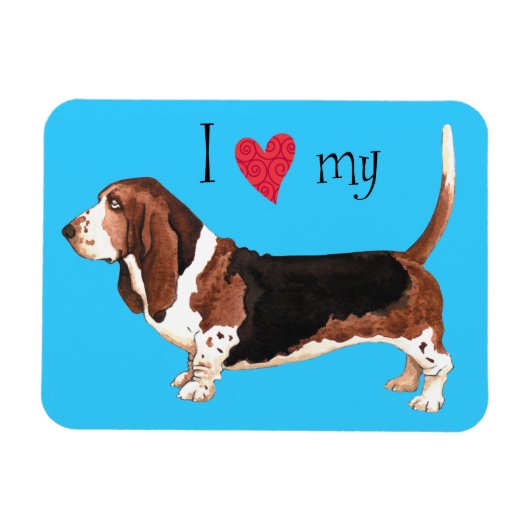Ik hou van mijn Basset Hond Magneet (Horizontaal)